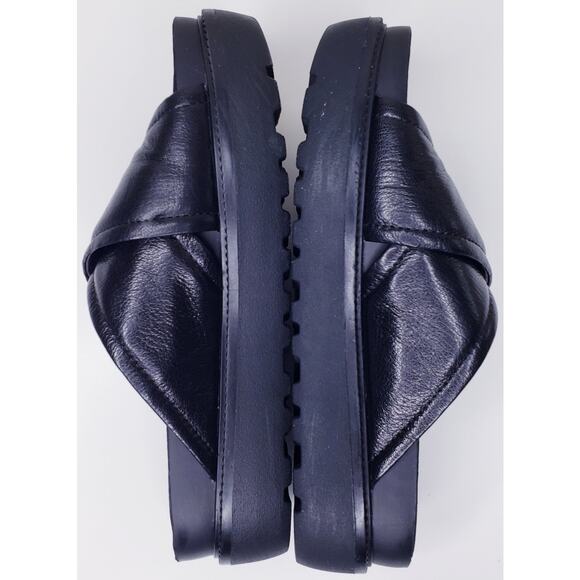 VAGABOND IRENE Cross Strap Black Leather Slide Platform Sandals Women's Size 36 - Picture 8 of 14
